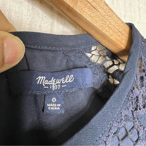 Madewell Lace Magnolia Dress in Navy Blue size 0 - Picture 4 of 8